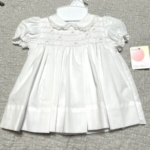 NWT Petit Ami preemie white smocked embroidered dress with bloomers and bonnet